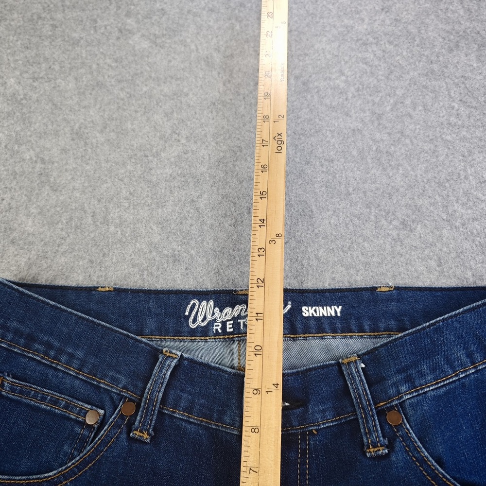 Wrangler Retro Jeans Mens 34x32 Skinny Blue Dark Wash Stretch Denim - Picture 4 of 9